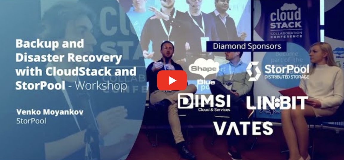 Backup and Disaster Recovery with CloudStack and StorPool - video