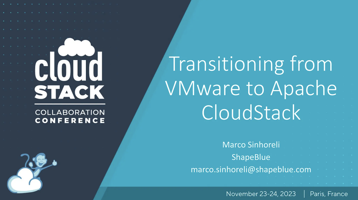Transitioning from VMware vCloud to Apache CloudStack - slides