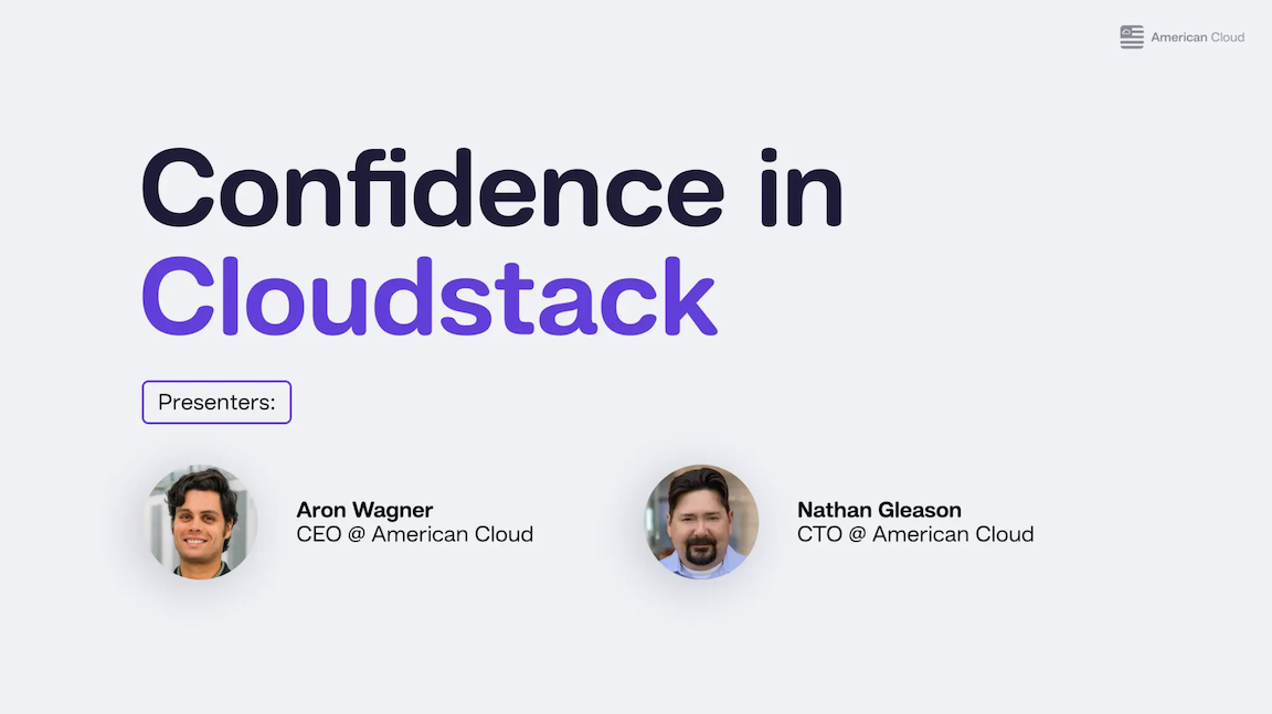 Confidence in CloudStack - slides