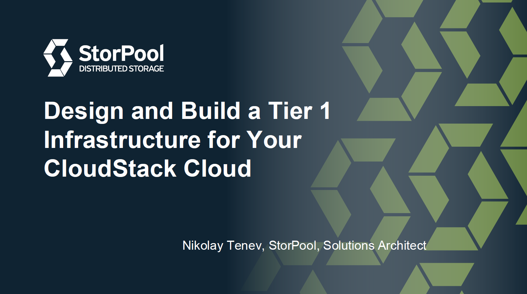 Design and Build a Tier 1 Infrastructure for Your CloudStack Cloud - slides